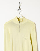 Yellow Ralph Lauren 1/4 Zip Knitted Sweatshirt - Small