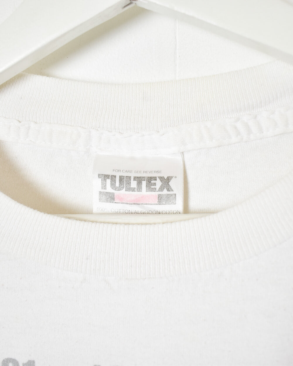 White Tultex 1980's Summed Up T-Shirt - Large