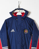 Navy Adidas Wigan Rugby League Hooded Coat - Small