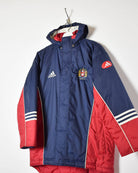 Navy Adidas Wigan Rugby League Hooded Coat - Small