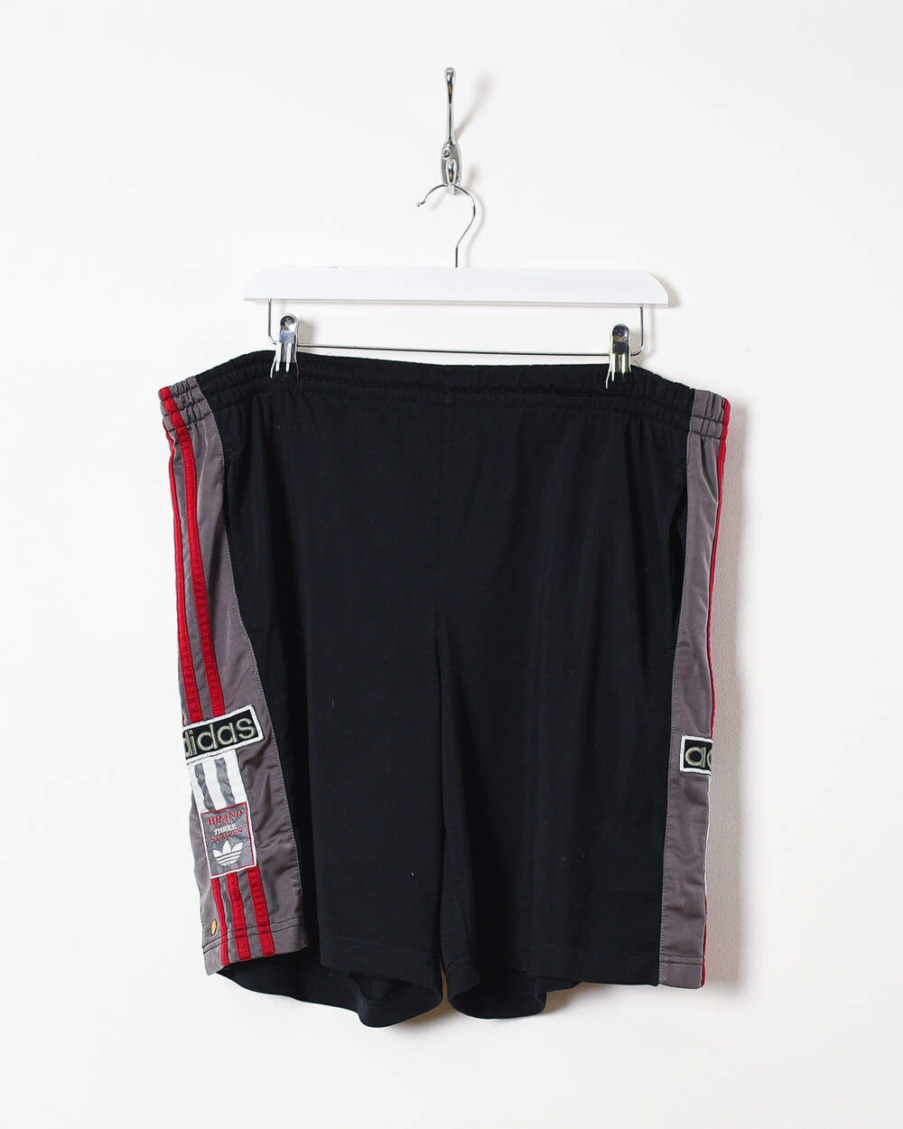 Black Adidas The Brand With Three Stripes Popper Shorts - W30