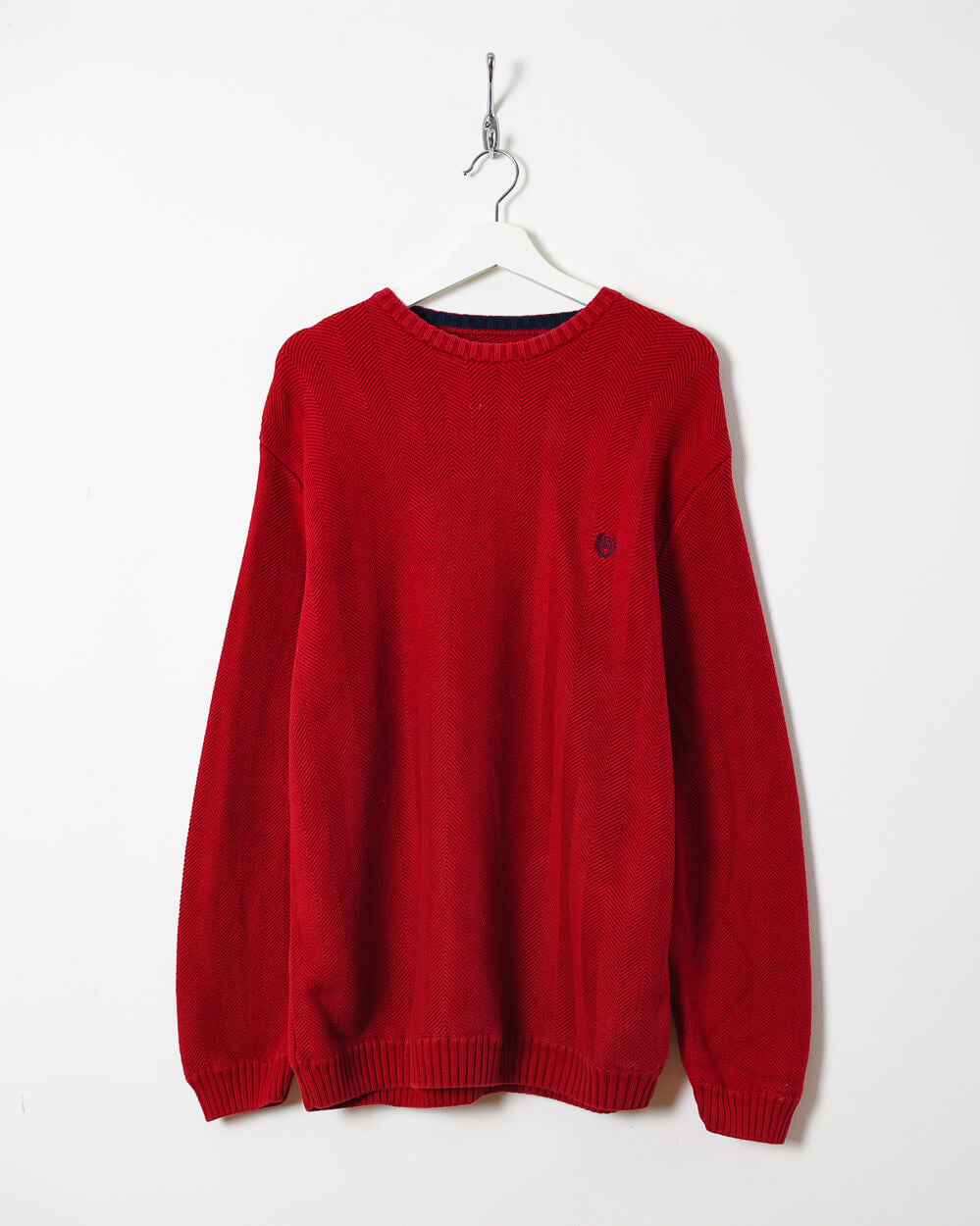 Maroon Ralph Lauren Chaps Knitted Sweatshirt - X-Large
