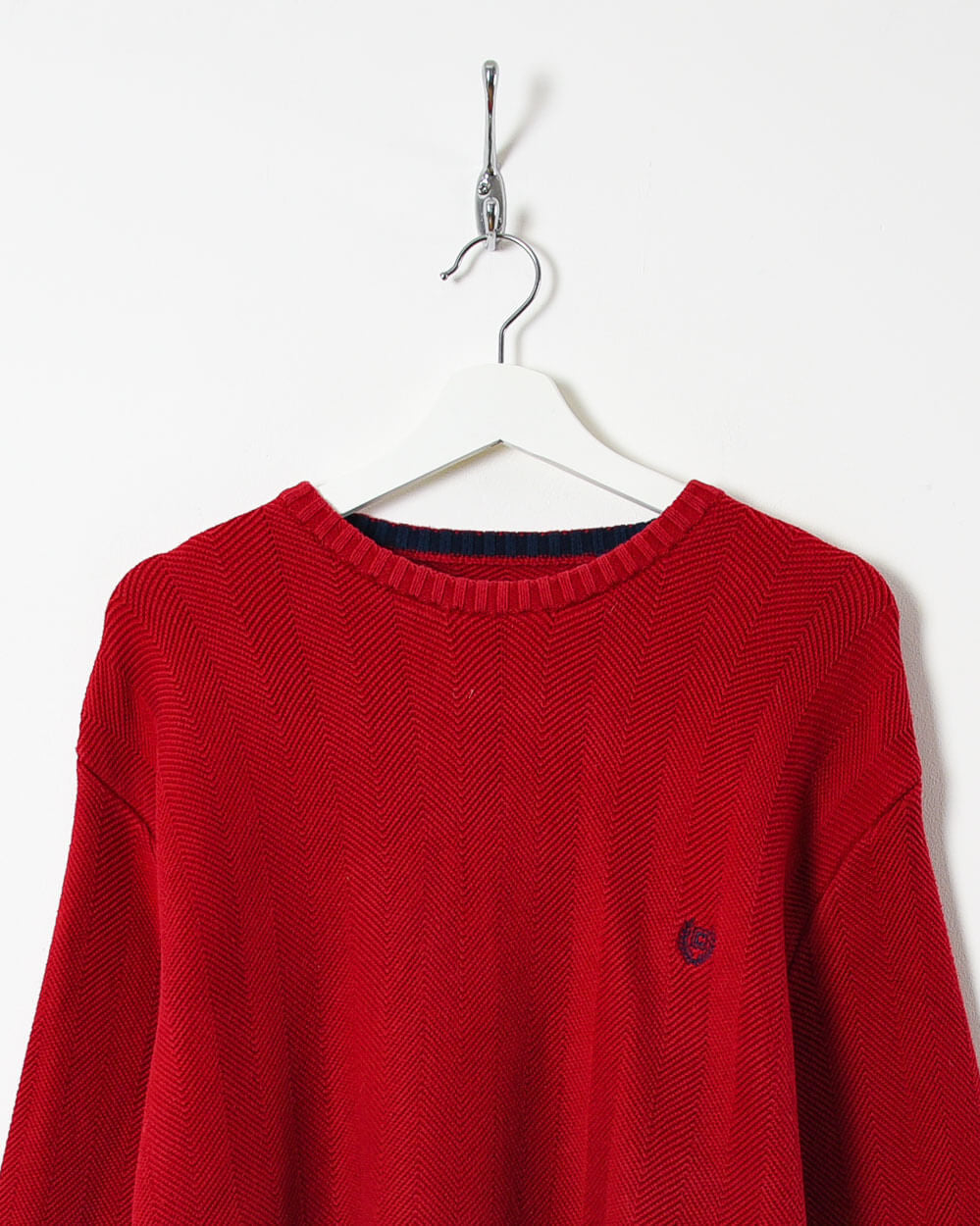 Maroon Ralph Lauren Chaps Knitted Sweatshirt - X-Large
