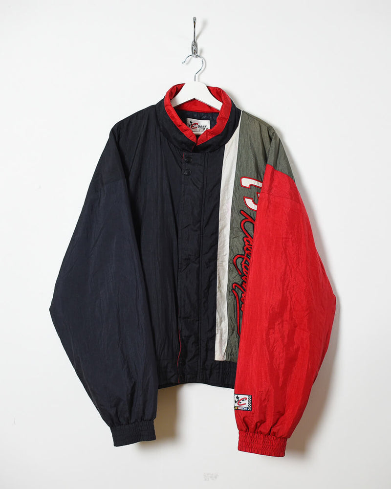 Vintage 90s Nylon Colour-Block Red Chase Authentics Racing Jacket