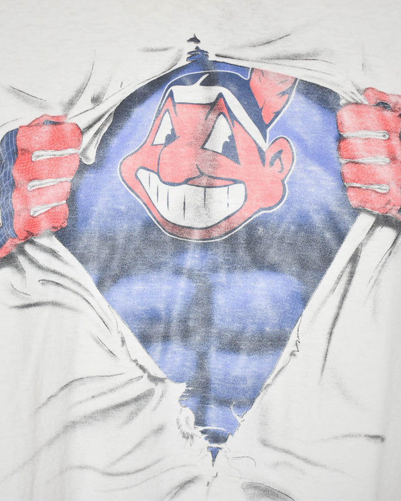 Vintage 90s White Cleveland Indians American League T-Shirt - Large Cotton–  Domno Vintage