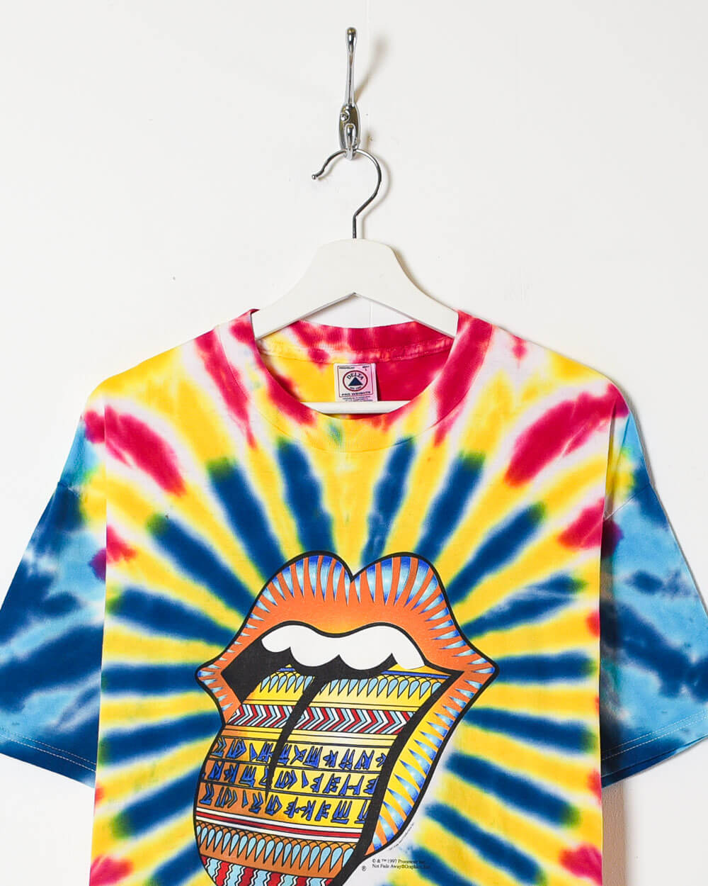 Blue Rolling Stones Tie-Dye T-Shirt - X-Large