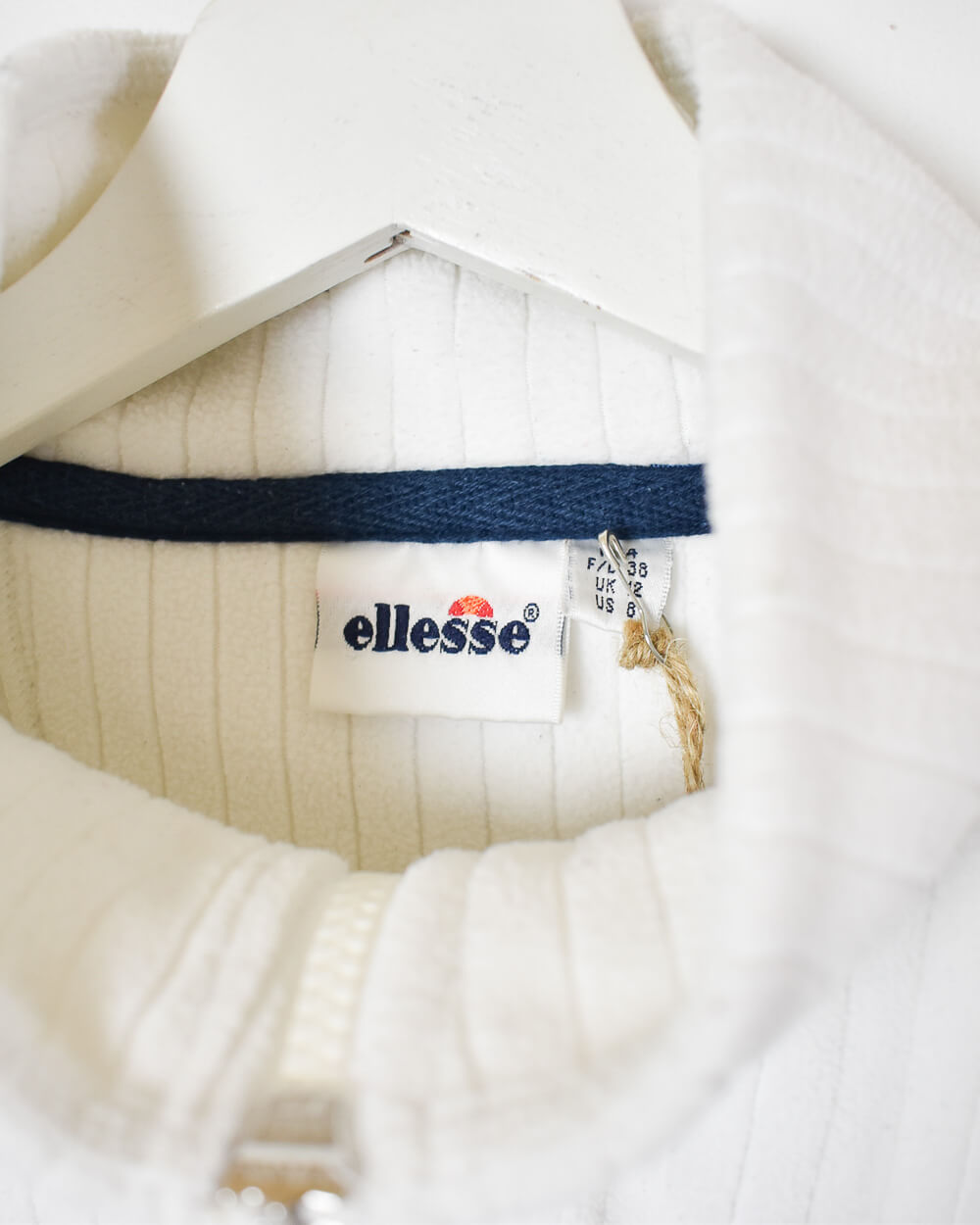 White Ellesse Women's 1/4 Zip Fleece - Large