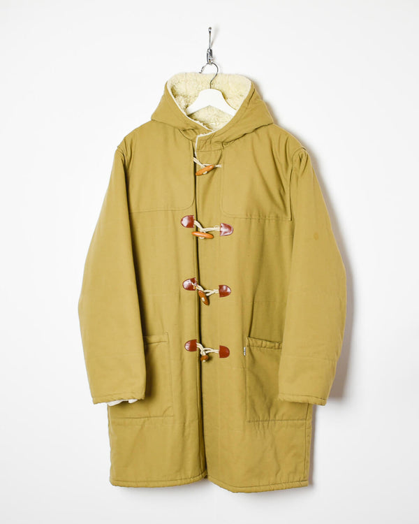 Khaki Levis Fleece Lined Hooded Parka Coat - Large