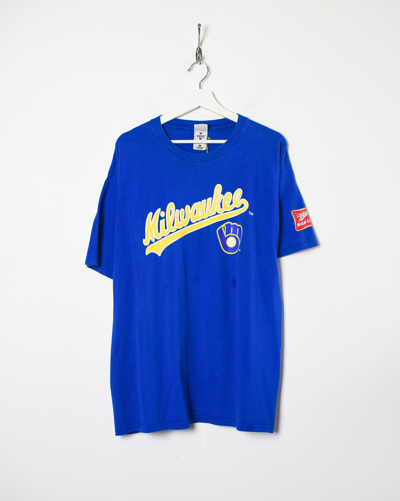 Vintage 00s Blue MLB Milwaukee Brewers T-Shirt - X-Large– Domno