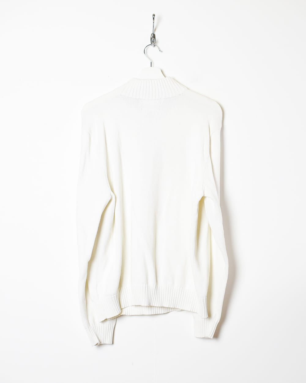 White Polo Ralph Lauren 1/4 Zip Sweatshirt - Large