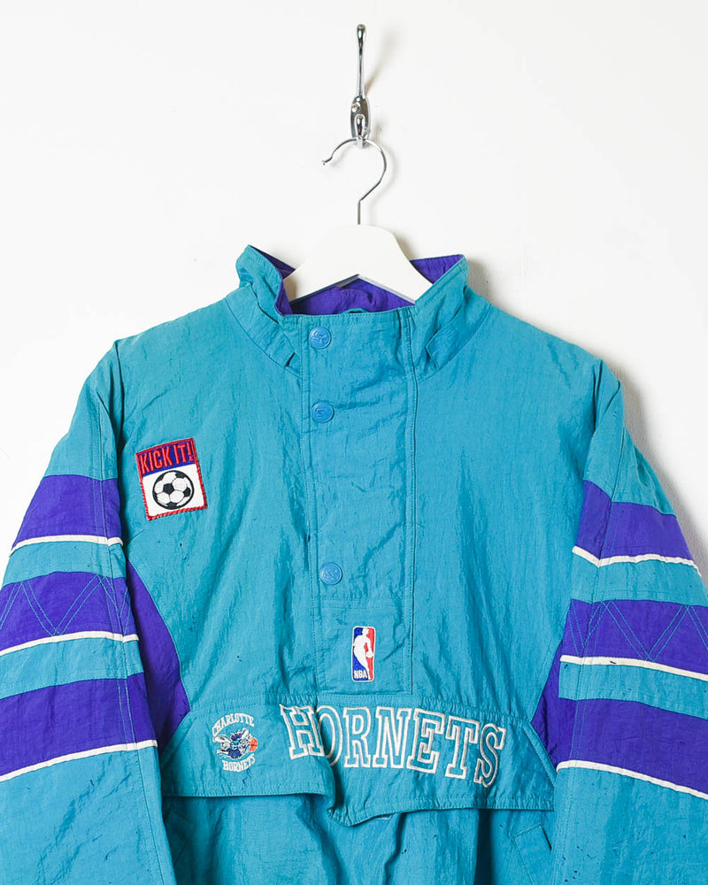 Vintage 90s Baby Starter X NBA Charlotte Hornets Kick It 1/4 Zip Jacket -  Medium Nylon– Domno Vintage