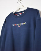 Navy Tommy Jeans Women's Oversized Sweatshirt - Large