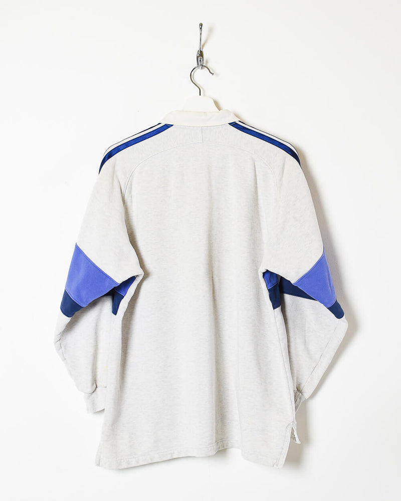 Stone Adidas Collared Sweatshirt - Small