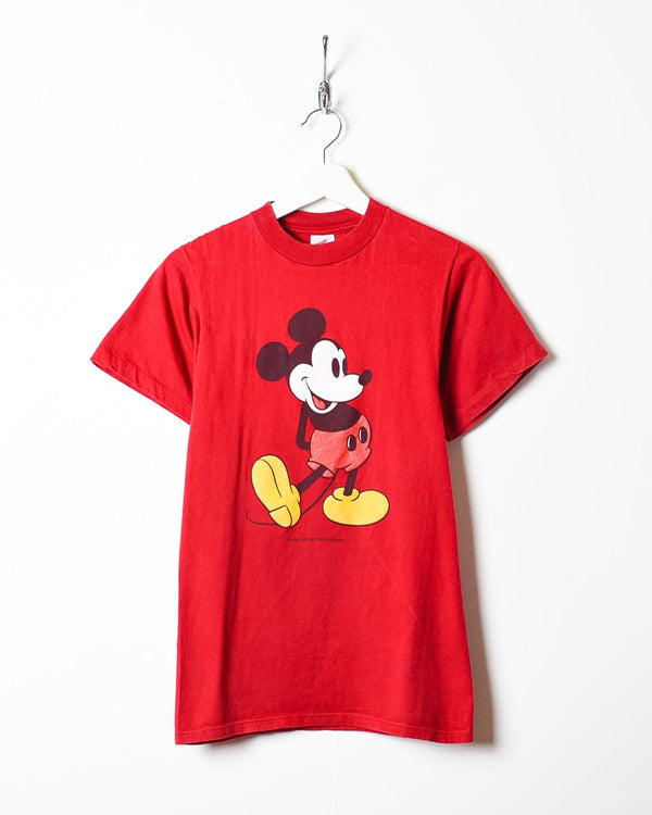Red Disney Mickey Mouse Single Stitch T-Shirt - Small Women's
