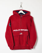 Red Ralph Lauren Polo Sport 1/4 Zip Hoodie - Small