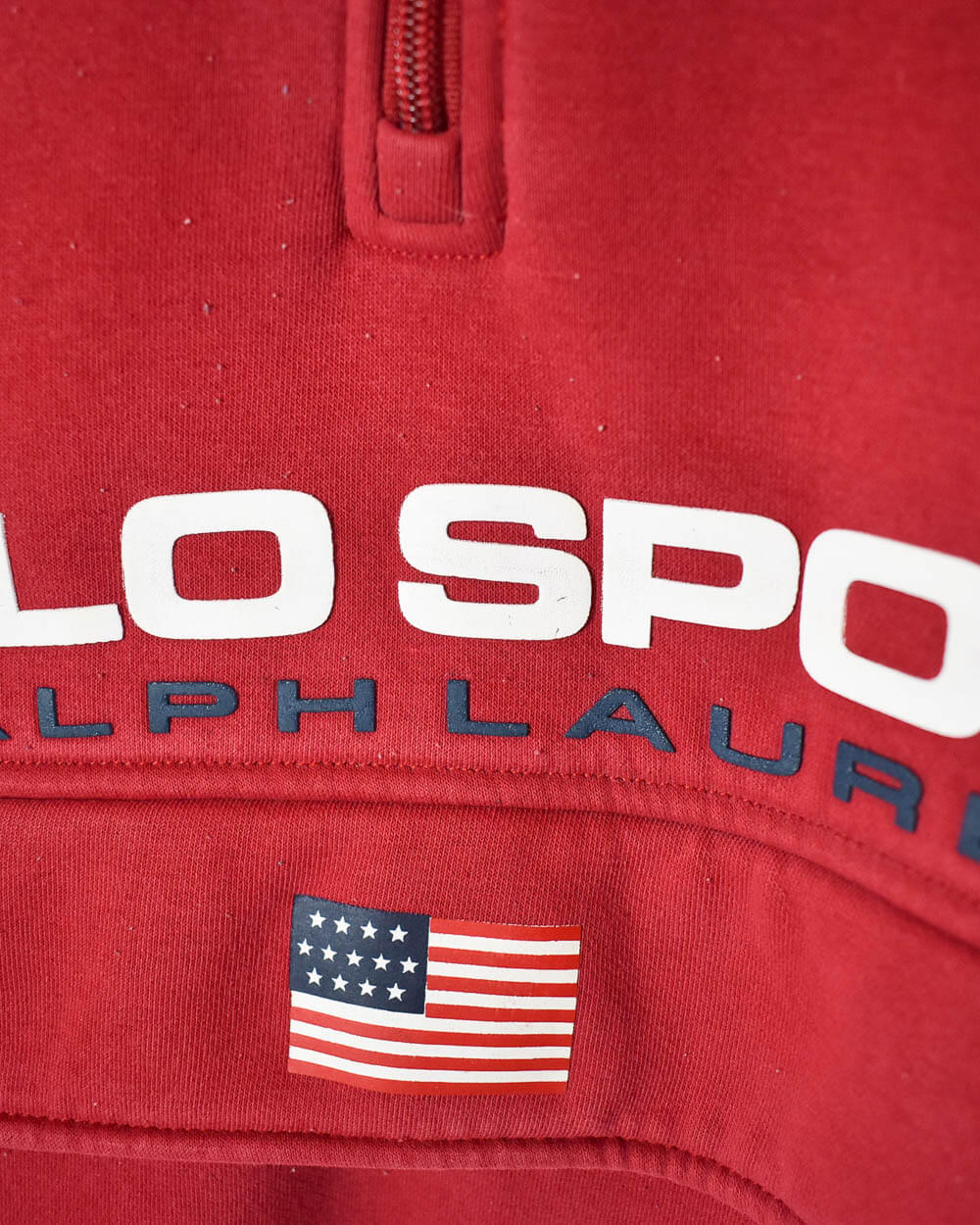 Red Ralph Lauren Polo Sport 1/4 Zip Hoodie - Small