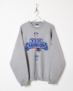 Vintage 00s Cotton Mix Stone Reebok NFL New England Patriots Super Bowl  Champions Sweatshirt - X-Large– Domno Vintage