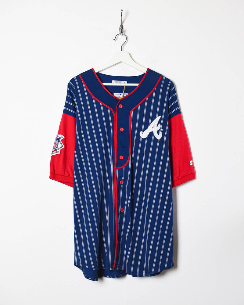 Vintage 00s Blue Starter Atlanta Braves Baseball Jersey - X-Large Cotton  mix– Domno Vintage