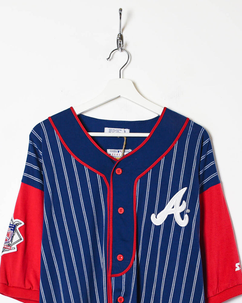 Vintage 00s Blue Starter Atlanta Braves Baseball Jersey - X-Large