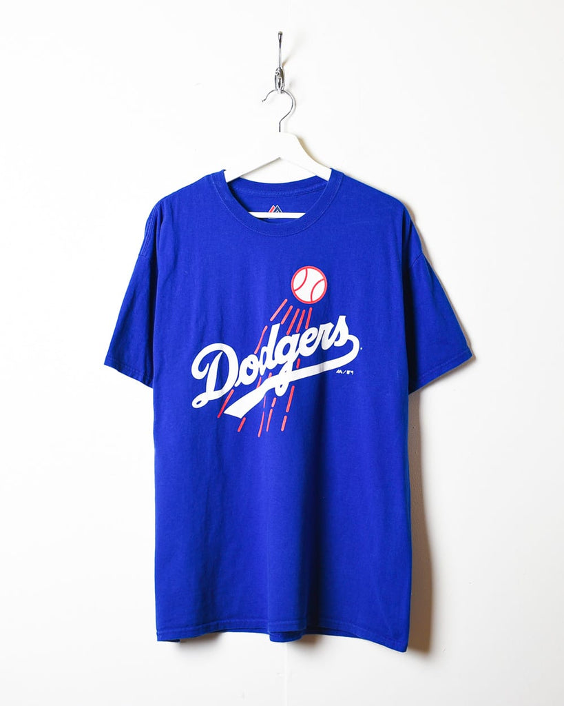 Vintage 00s Blue Majestic MLB Los Angeles Dodgers T-Shirt - X