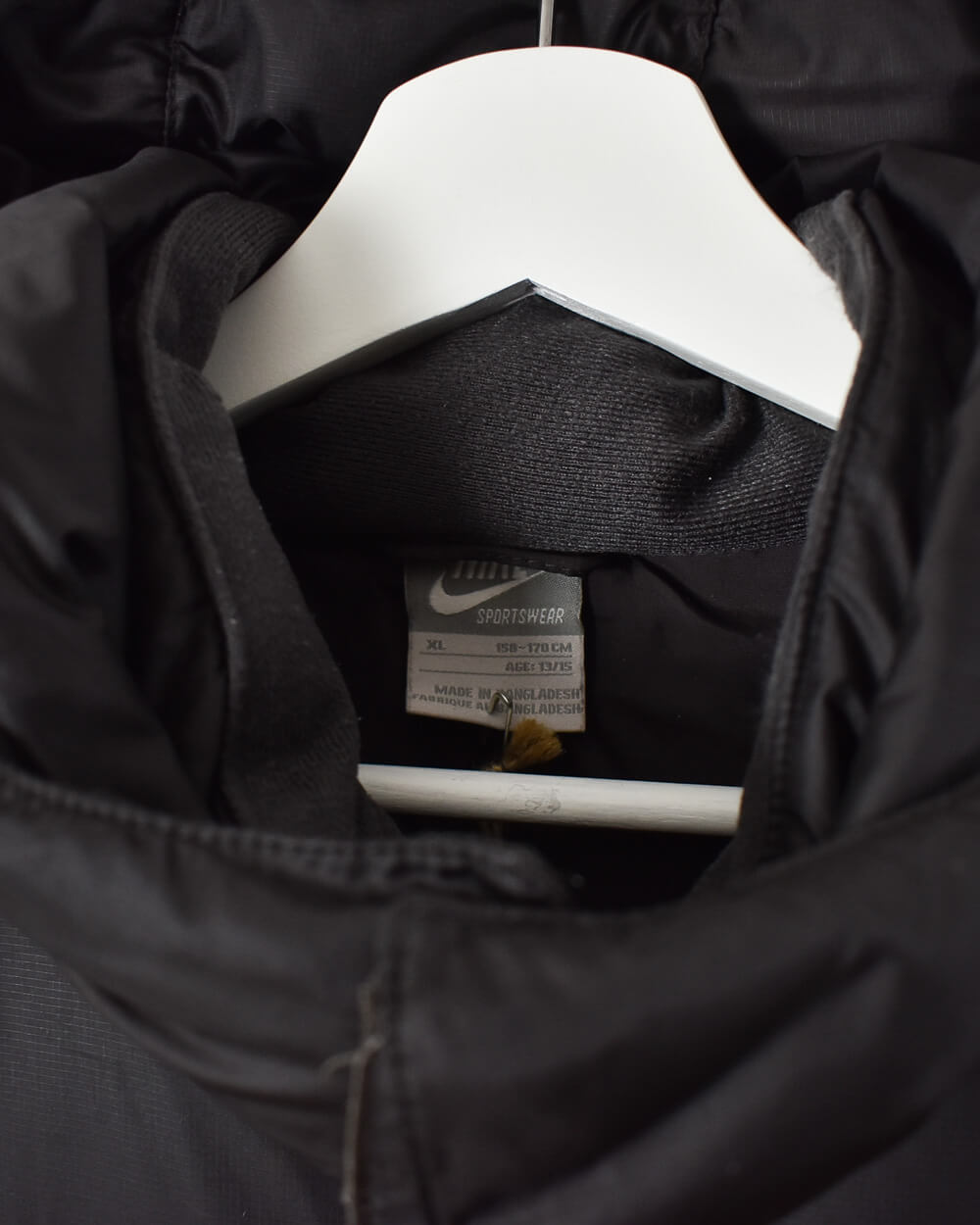 Black Nike Hooded Puffer Jacket - X-Small