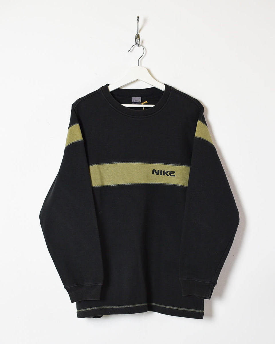 Vintage 00s Cotton Colour-Block Black Nike Sweatshirt - Large – Domno ...
