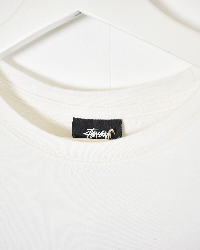 Vintage 00s Cotton White Stussy T-Shirt - Small– Domno Vintage