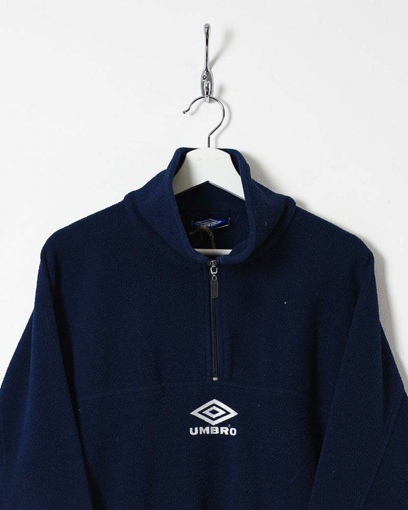 Vintage 90s Polyester Navy Umbro 1/4 Zip Fleece - Medium– Domno