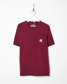 Maroon Carhartt Pocket T-Shirt - Large