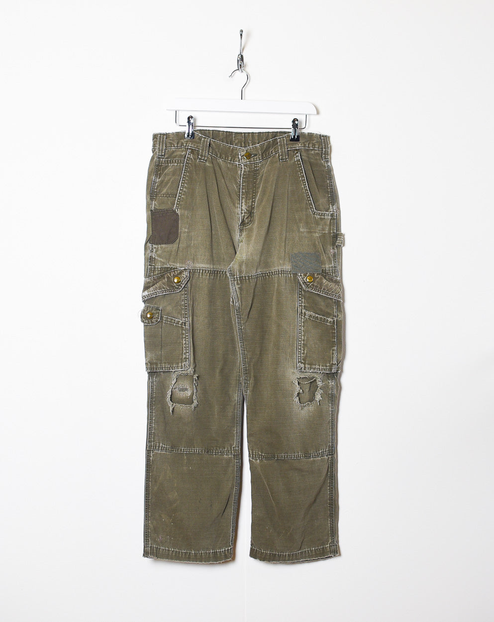 Vtg Carhartt Pants Double Front Green Work Jeans 35 x 27 Logger Carpenter