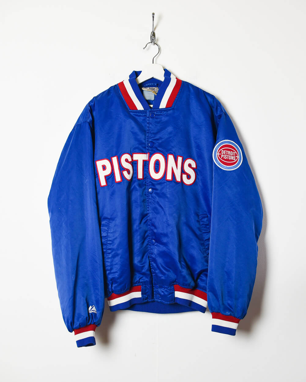 Vintage 90s Blue Detroit Pistons Varsity Jacket - Small Nylon– Domno Vintage