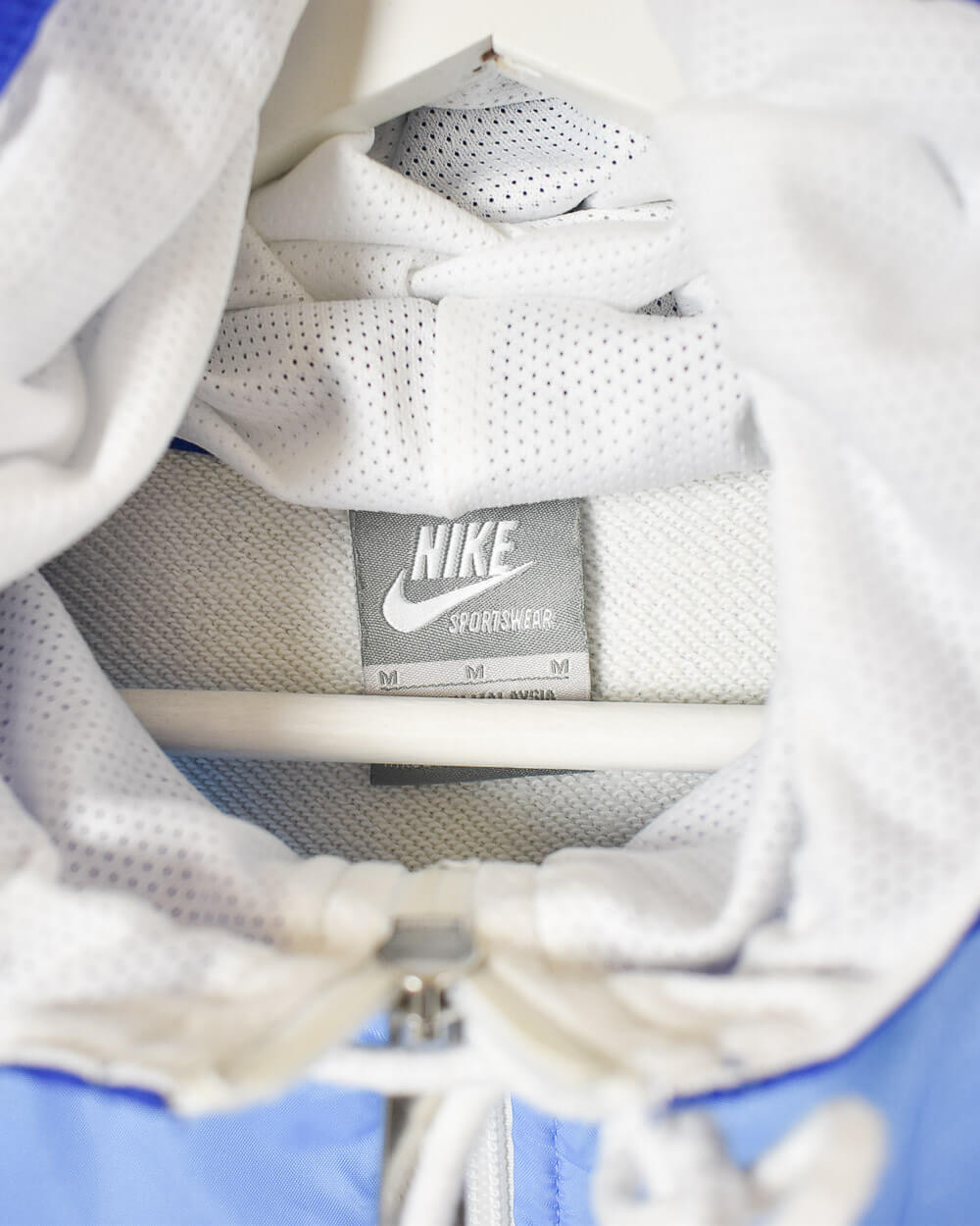 White Nike Zip-Through Hoodie - Medium