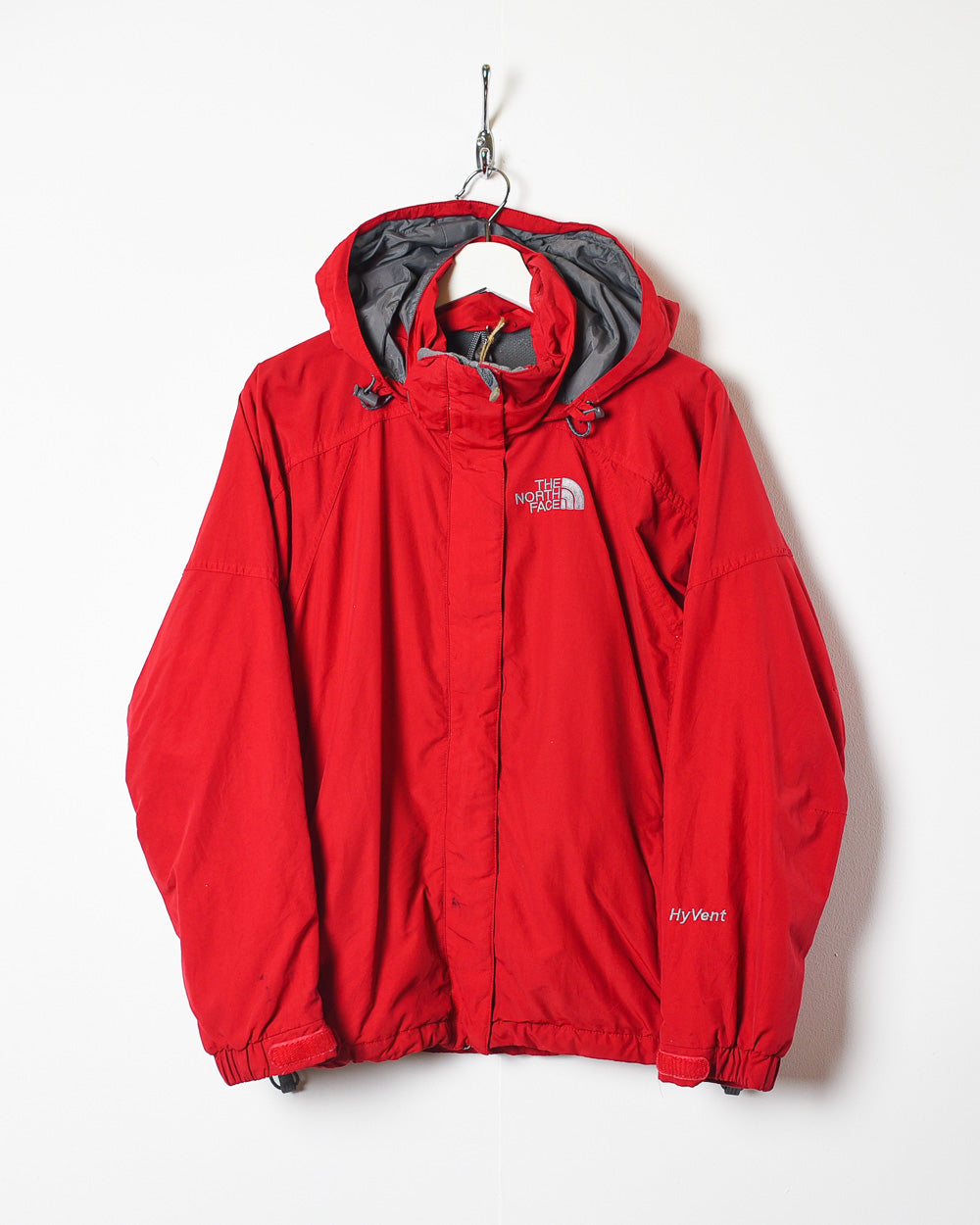 Red The North Face HyVent Hooded Windbreaker Jacket - Medium Women's