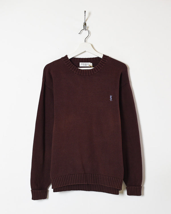 Maroon Yves Saint Laurent Knitted Sweatshirt - Medium