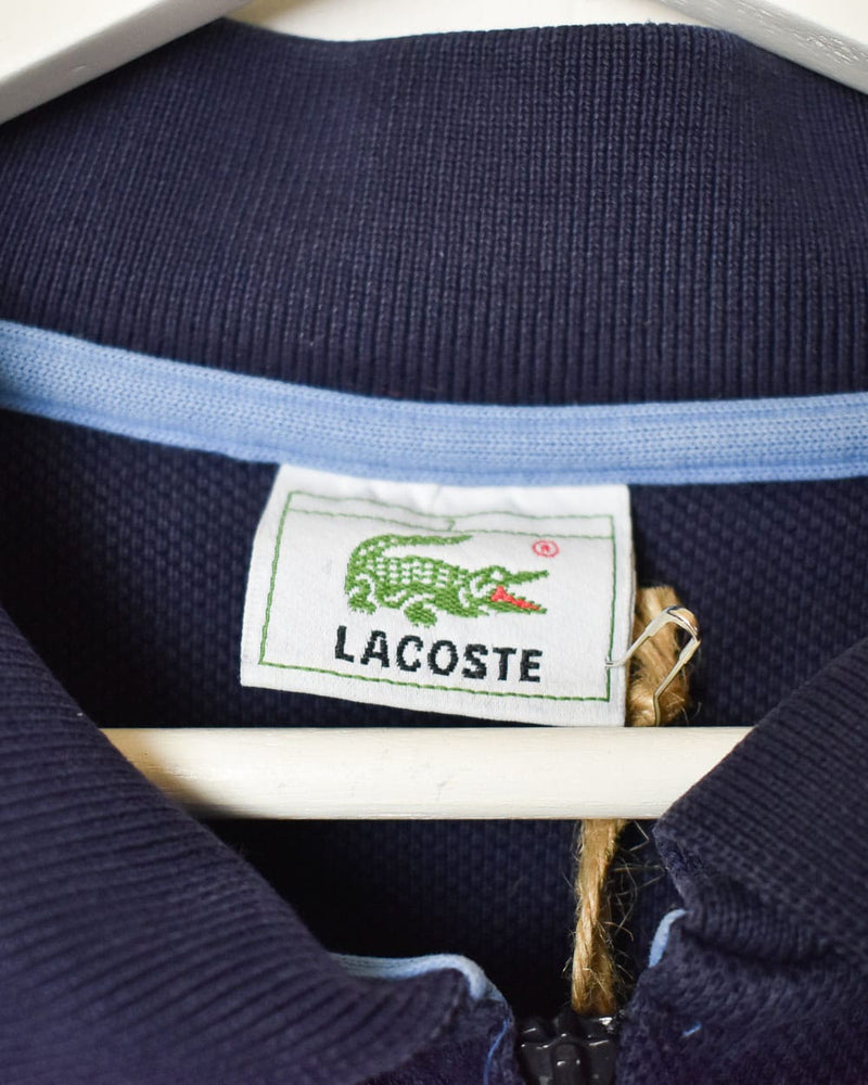 Navy Lacoste 1/4 Zip Collared Sweatshirt - Large