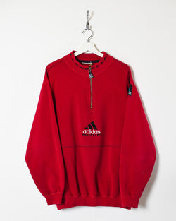 Red Adidas Equipment 1/4 Zip Sweatshirt - X-Large