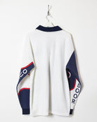 White Fila 1/4 Zip Long Sleeved Polo Shirt - X-Large