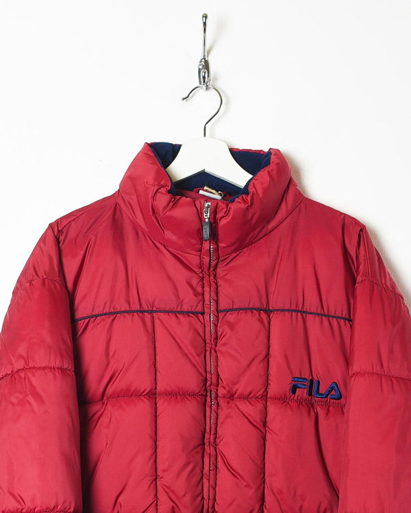 Maroon Fila Puffer Jacket - Large
