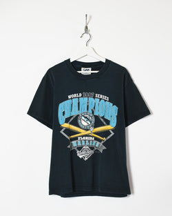 Vintage 90s Cotton Black Lee World 1997 Series Champions Florida Marlins T- Shirt - Medium– Domno Vintage