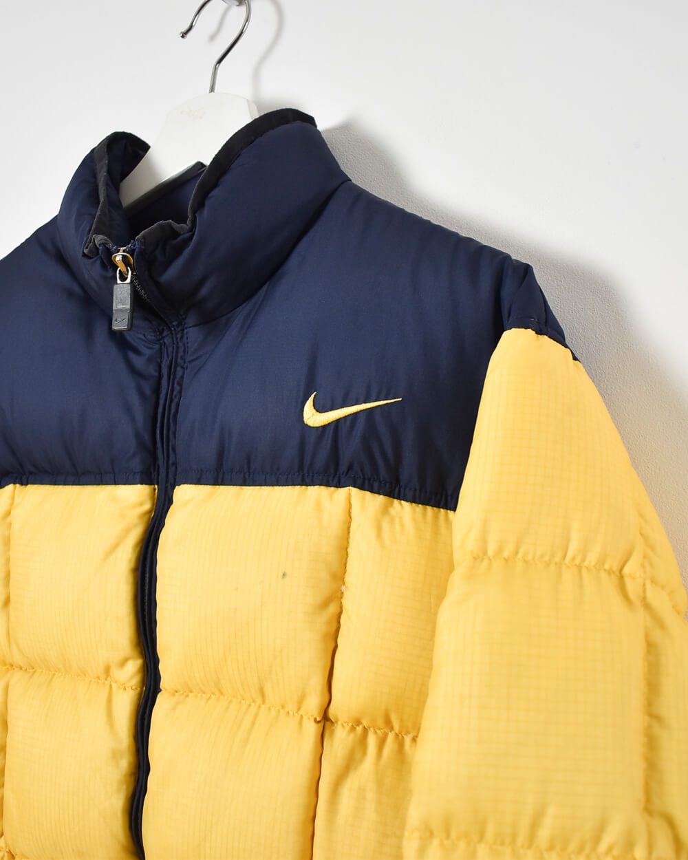 Yellow Nike Women's Puffer Jacket - Large