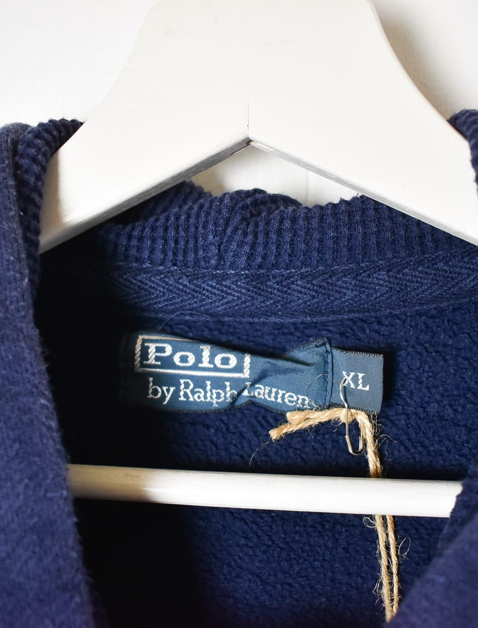 Navy Polo Ralph Lauren Zip-Through Hoodie - X-Large
