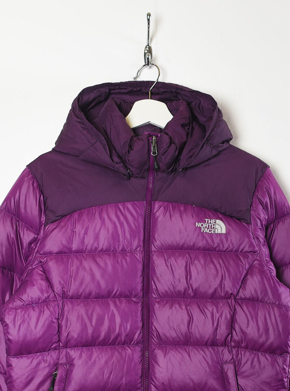 Purple The North Face Hooded Nuptse 700 Down Puffer Jacket - X-Large women's