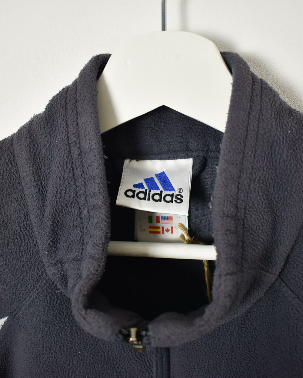 Grey Adidas Zip-Through Fleece - Medium