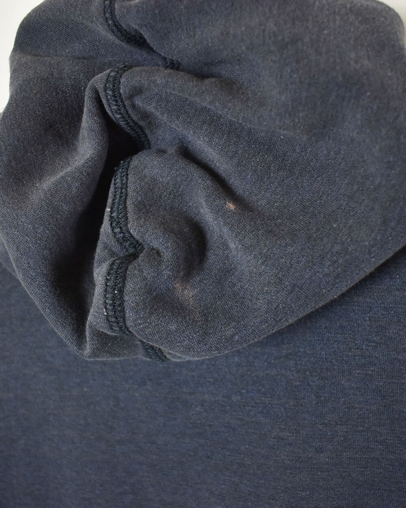 Vintage 10s+ Cotton Plain Blue Nike Zip-Through Hoodie - Small