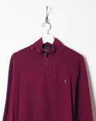 Maroon Polo Ralph Lauren 1/4 Zip Sweatshirt - Large