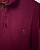 Maroon Polo Ralph Lauren 1/4 Zip Sweatshirt - Large