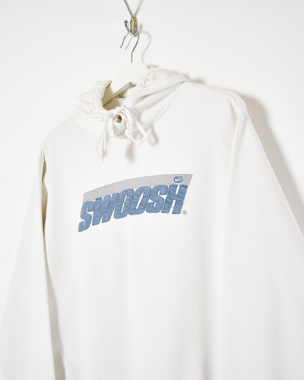 White Nike Swoosh Hoodie - Medium