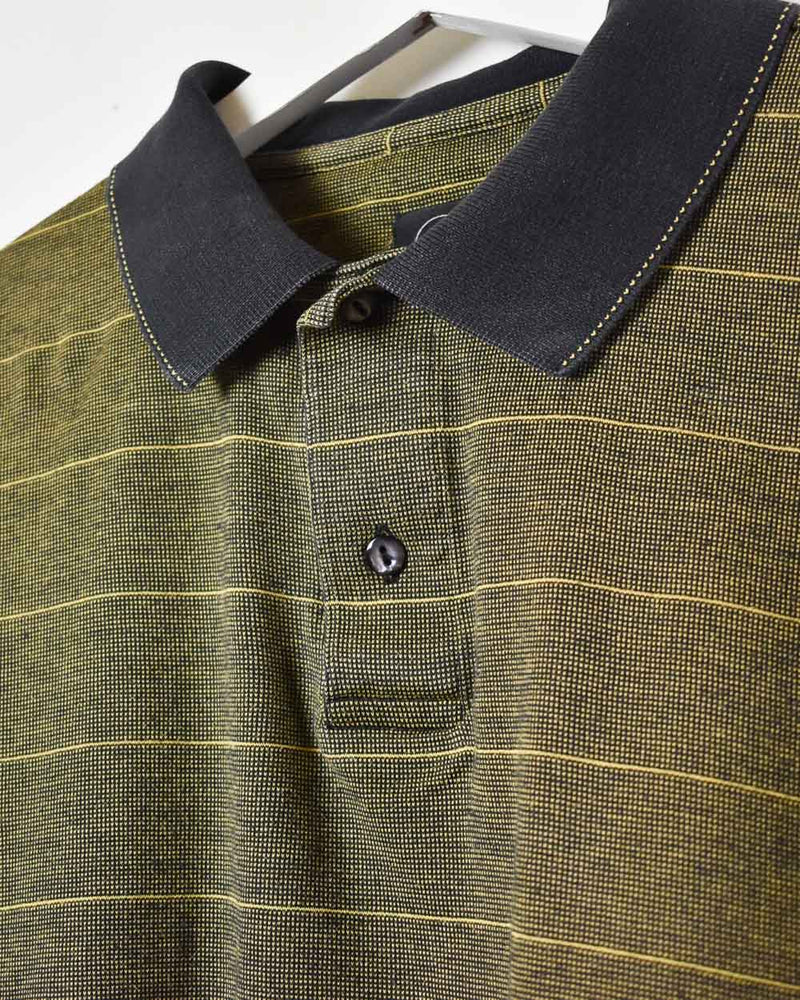 Khaki Nike Golf Striped Polo Shirt - Small