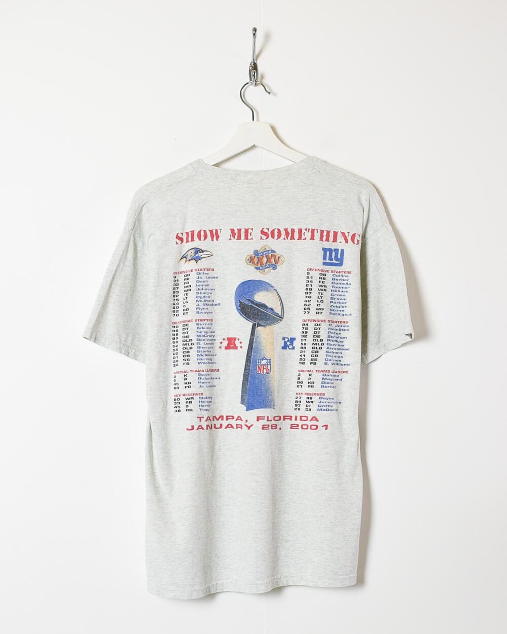 Stone NFL Super Bowl Tampa Florida 2001 T-Shirt - X-Large