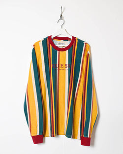 Vintage 00s Striped Yellow Guess Los Angeles Long Sleeved - Large– Vintage